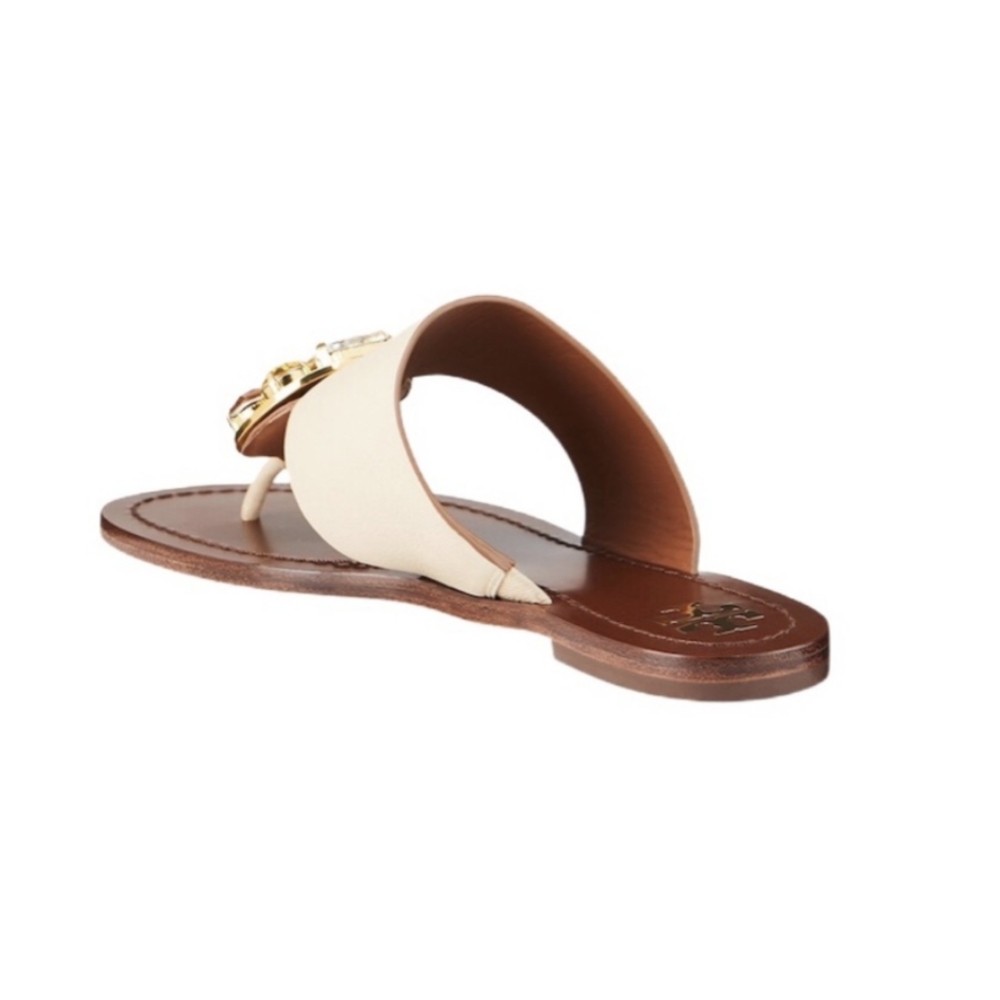 Tory Burch Sandals Patos Disk Embellished Dulce De Leche Womens 6 - Picture 6 of 10
